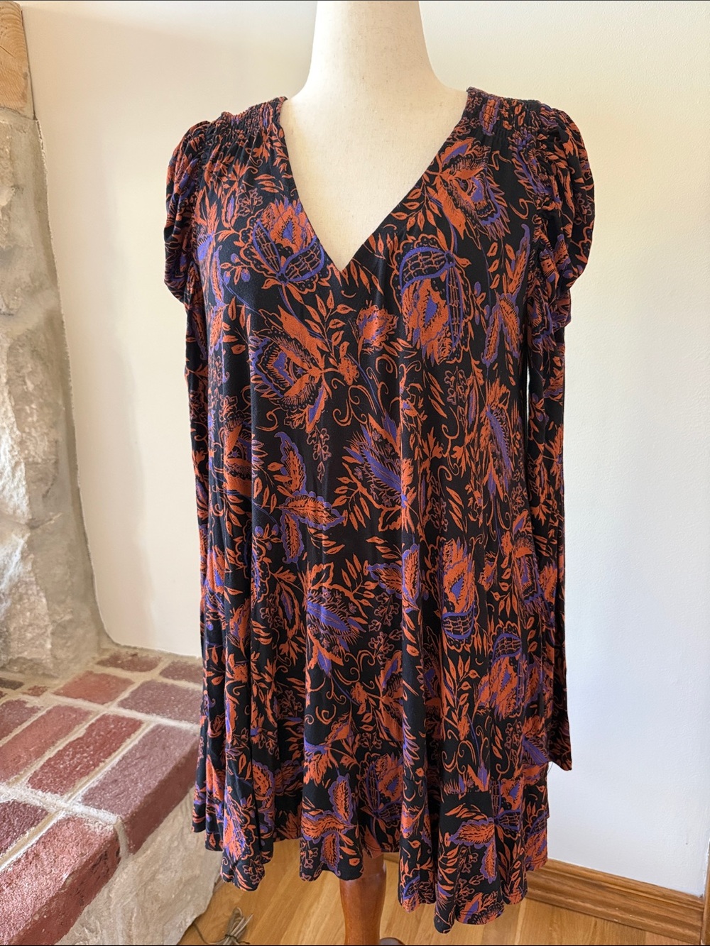Free People Floral Mini Dress Fall Witchy Style